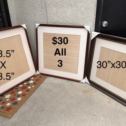 3 Large  Picture Frames 