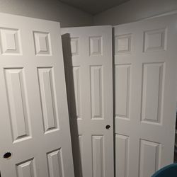 3 doors: two 24"x80" and one 28"x80"