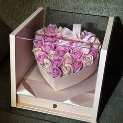 Pink Roses Shaped As A Heart