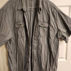 Mens Great Northwest Gray Button Down Casual Shirt