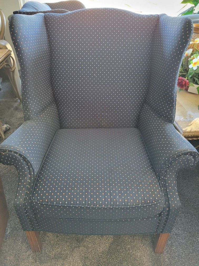Navy Blue Wingback Chair