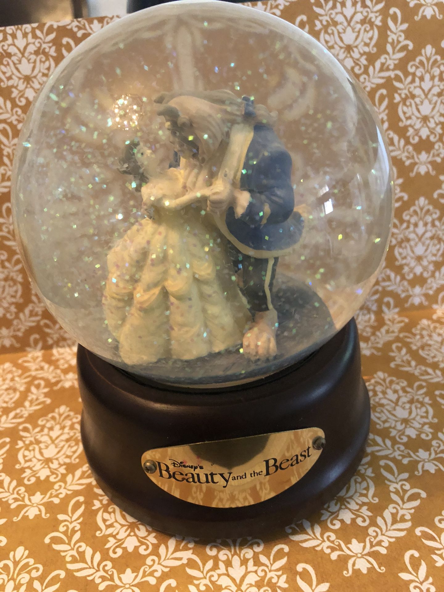 Vintage Disney Beauty & the Beast snow globe