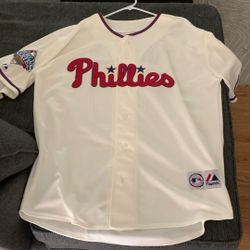 Cole Hamels 2008 World Series Majestic Cream Jersey Size XL