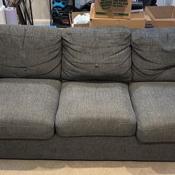 Grey Sleeper Sofa with Nailhead Trim