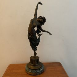 Antique 19.5" Claire Colinet "Ankara Dancer" Bronze Sculpture - Signed