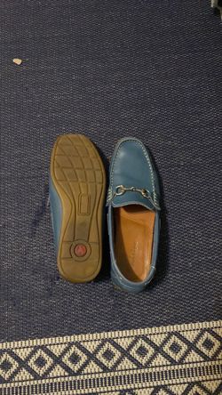 Sandrino Slate Blue Leather Driving Shoes / Loafers (Men's Size 10)