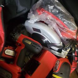 New Craftsman  Professional 20v Lithium Ion  Full Size Circular  Drill Guide 2 Batteries  Charger  Huge Work Bag Led Light