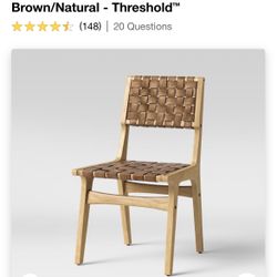 1 ONLY Ceylon Woven and Wood Dining Chair Brown/Natural - Threshold™ 1 ONLY