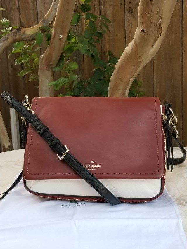 Large Kate Spade tri tone crossbody bag