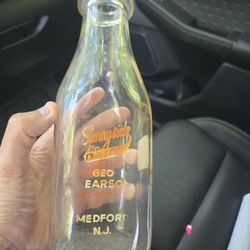 Vintage Glass Sunnyside Dairy Bottle 