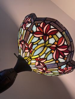 Tiffany-style torchiere floor lamp