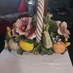 Capodimonte Floral Fruit Basket