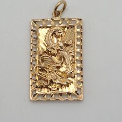 18k Gold Dragon Pendant