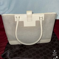 Authentic GUCCI Vintage Shoulder Tote Bag Canvas Leather With Dust Bag And COA
