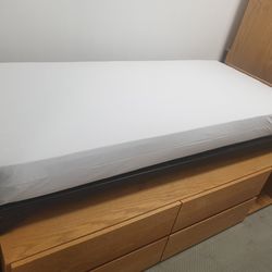 COMPLETE TWIN BED SET WITH BOTTOM DRESSER, BED AND FRAME (HOME4)