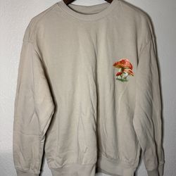 H&M Women's Medium Mushroom Pullover Hoodie Sweatshirt Do Not Eat 