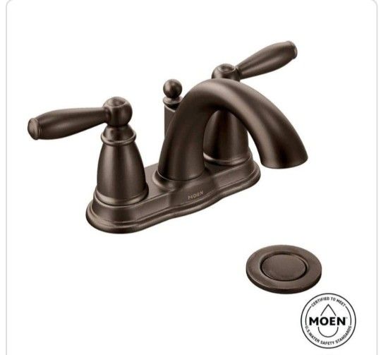 Moen Brantford 4in Centerset Bathroom Faucet Brushed Oiled Rubbed Bronze Retail $180