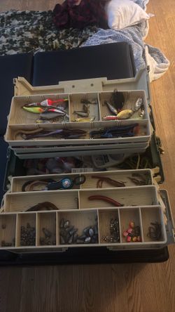 Plano 8606 2 Sided Vintage Tackle Box With Accessories