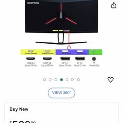 Sceptre 35" UltraWide Curved QHD Monitor 3440 x 1440p up to 120Hz