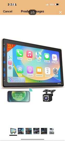 Double Din Car Stereo - 10"" Touchscreen Car Stereo with Bluetooth, Backup Camera, Car Audio, Car Radio - Compatible with Wireless CarPlay & Android A
