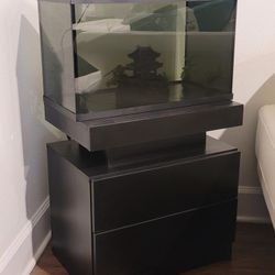 10-Gallon Black Fish Aquarium + LED-Lighted 2-Drawer Stand