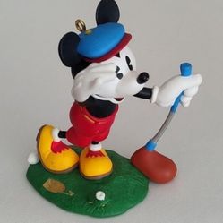 Vintage Disney Hallmark Christmas Ornament Mickey Mouse Golfing