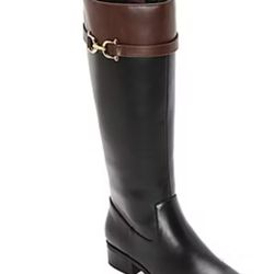 Womens Stacked Heel Riding Boots