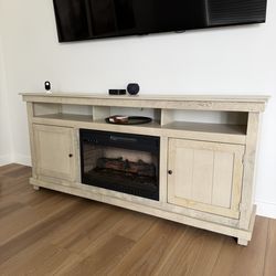Tv Stand With Built-In Fireplace (remote Included)