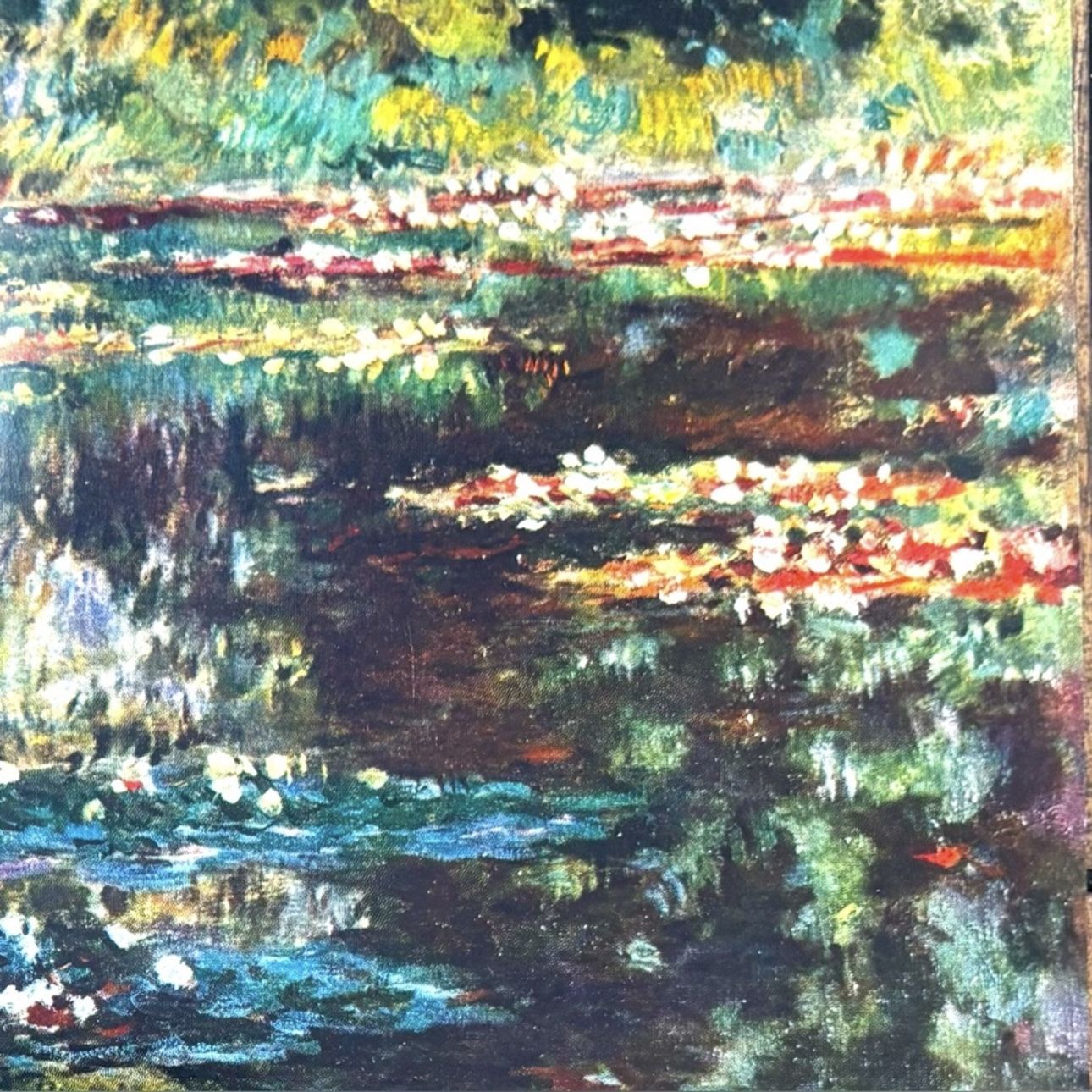 WATER GARDEN AT GIVERNY French Oscar Claude Monet Fine Art Print Vintage COA Certificate of Authenticity Antique Japan Printed Collectible France