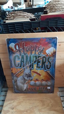Funny camping sign 12 by 18 metal