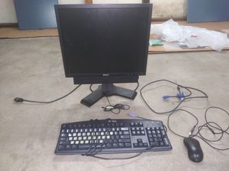Dell Monitor, Speaker, Keyboard, and Mouse