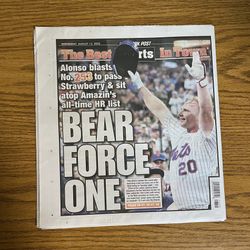 Pete Alonso NY Post 8/13/25 – Mets HR Record #253 “Bear Force One” – New