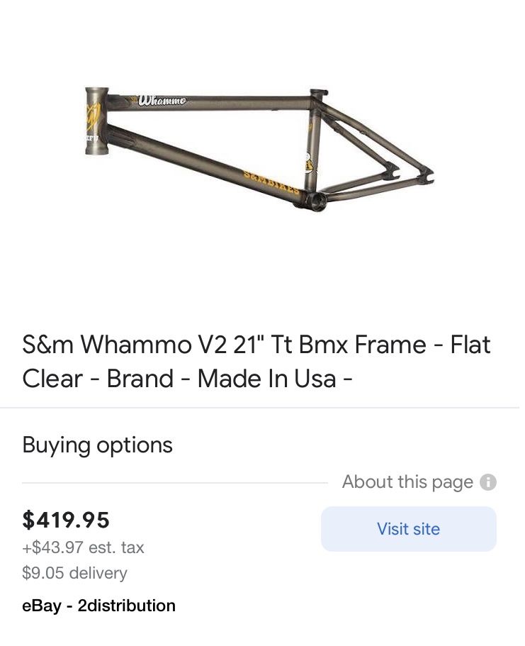 S&M BIKES whamo v2 20.75 USA製 S&M Whammo V2 BMX Frame at Albe's BMX
