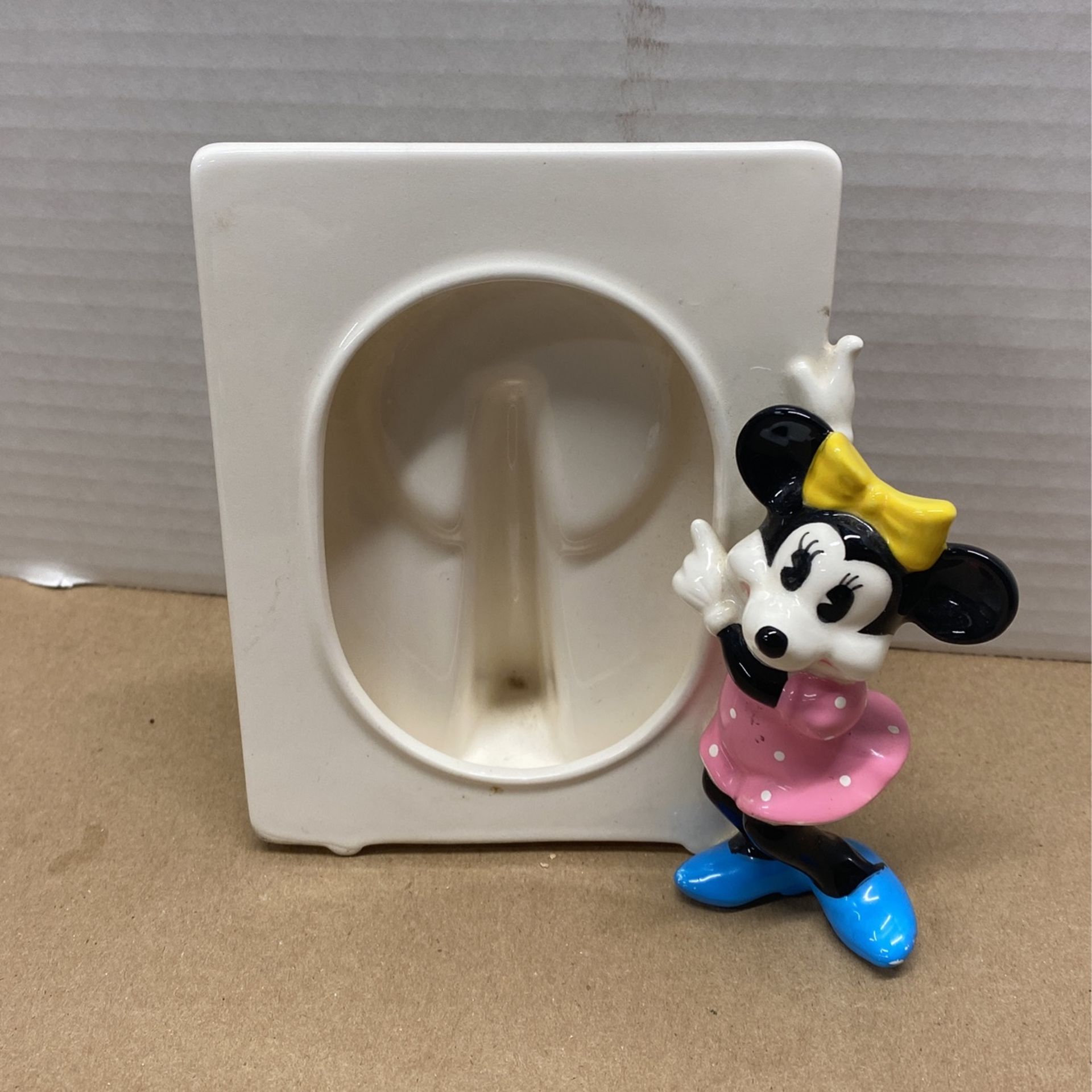 Disney Minnie Mouse Ceramic Picture Frame Vintage JAPAN 5"x4"