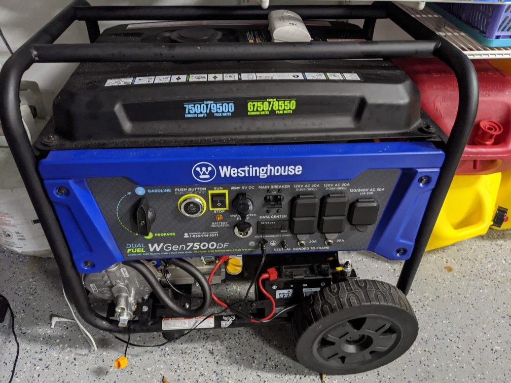 Westinghouse generator 9500 Dual Fuel