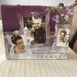 Set Of 3 Crystal  Photo Frames