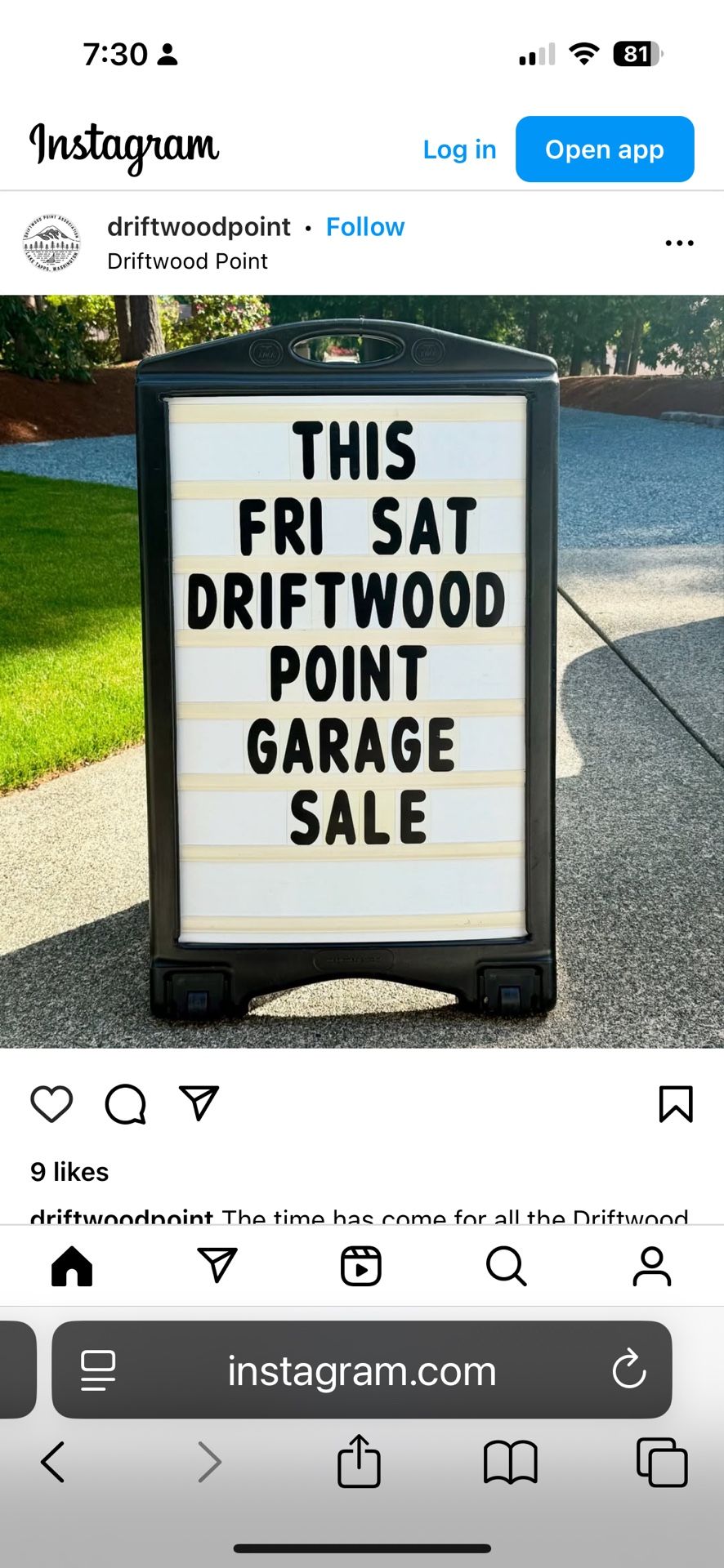 Thursday Garage Sales Driftwood Point At Lake Tapps