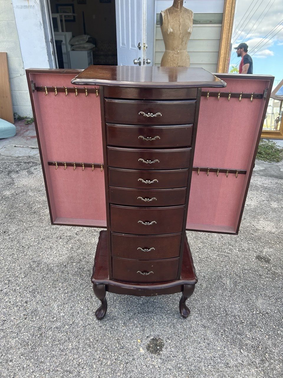 wooden jewelry armoire 