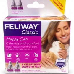 Feliway Classic Cat Calming Diffuser Refills 2 Pack 48mL Each – 60 Day supply