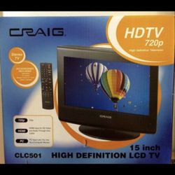New in box Craig HDTV television tv computer monitor set 15" high definition LCD great for college !