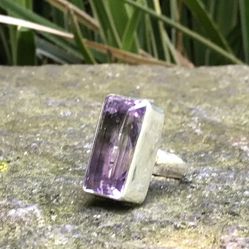 Amethyst Vintage Ring 925 Sterling Silver Size 6 1/2 US 