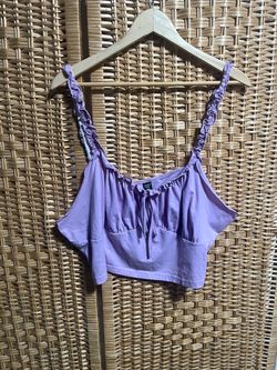 SHEIN Lavender Ruffle Crop Top