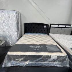 Velvet Upholstered Queen Bed Frame