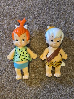 Vintage Hanna-Barbera The Flintstones Pebbles and Bam-Bam Dolls