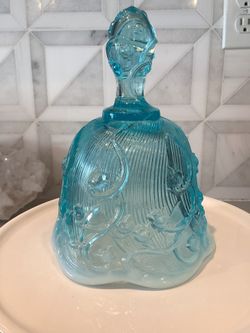 FENTON BLUE OPALESCENT “Lily of the Valley” BELL 5” perfect condition!