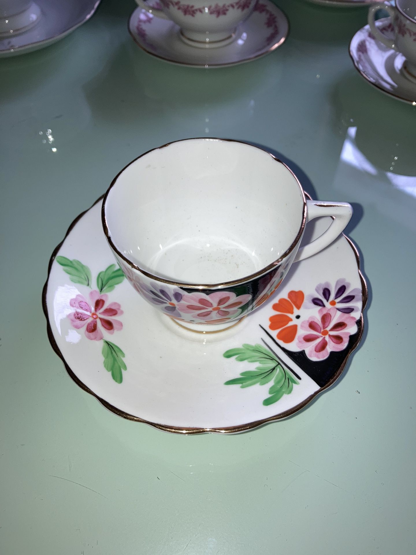 Vintage Rosina English Bone China Scalloped Tea Cup And Saucer