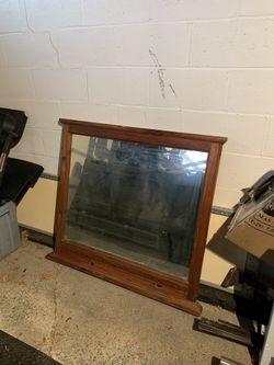 Dresser mirror wood clean 42” x 36”