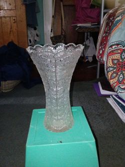 Vintage Bohemian hand cut Crystal Vase