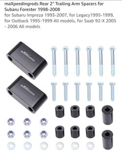 Subaru trailing arm spacers