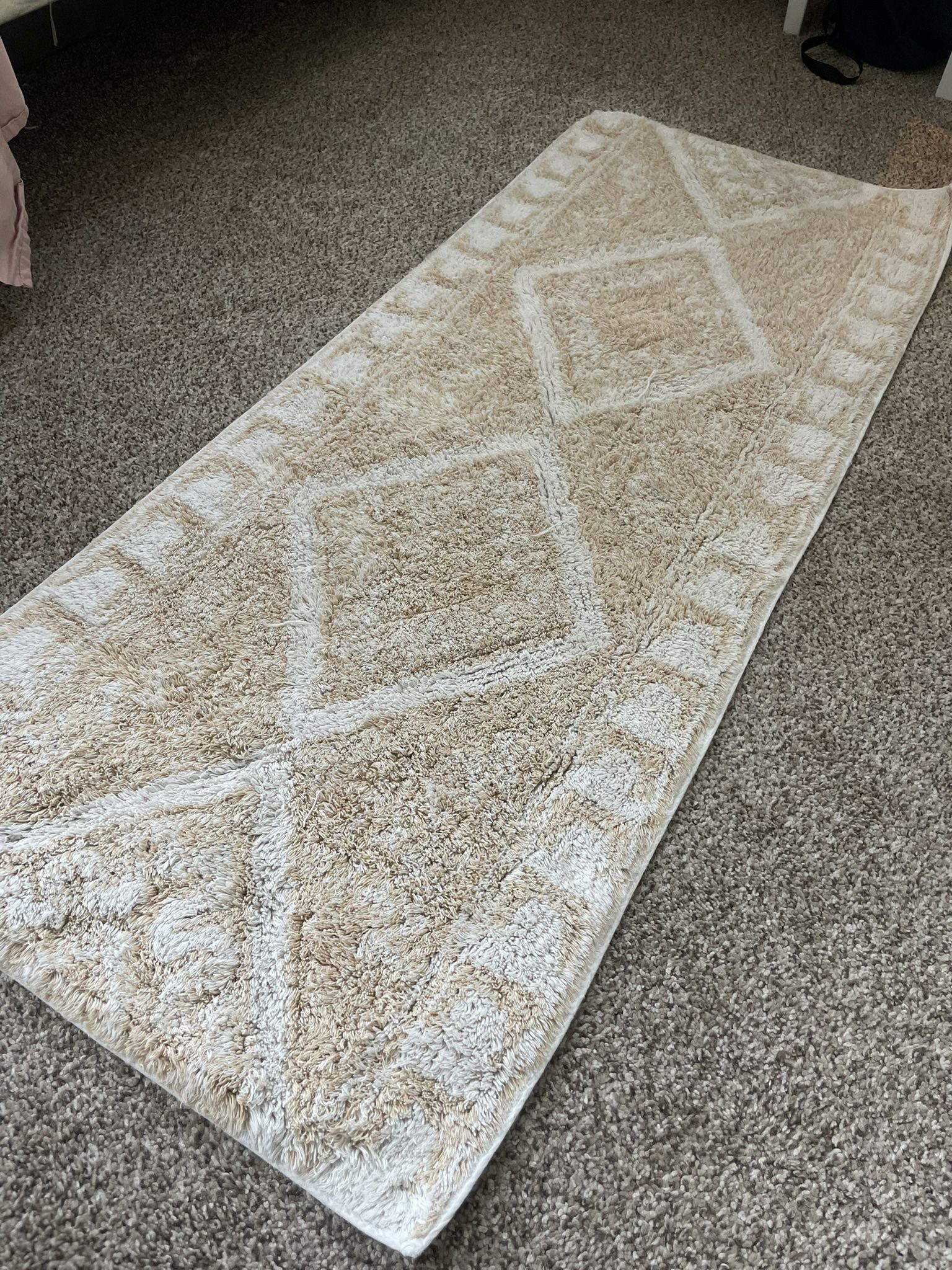 Yellow and White Floor Runner